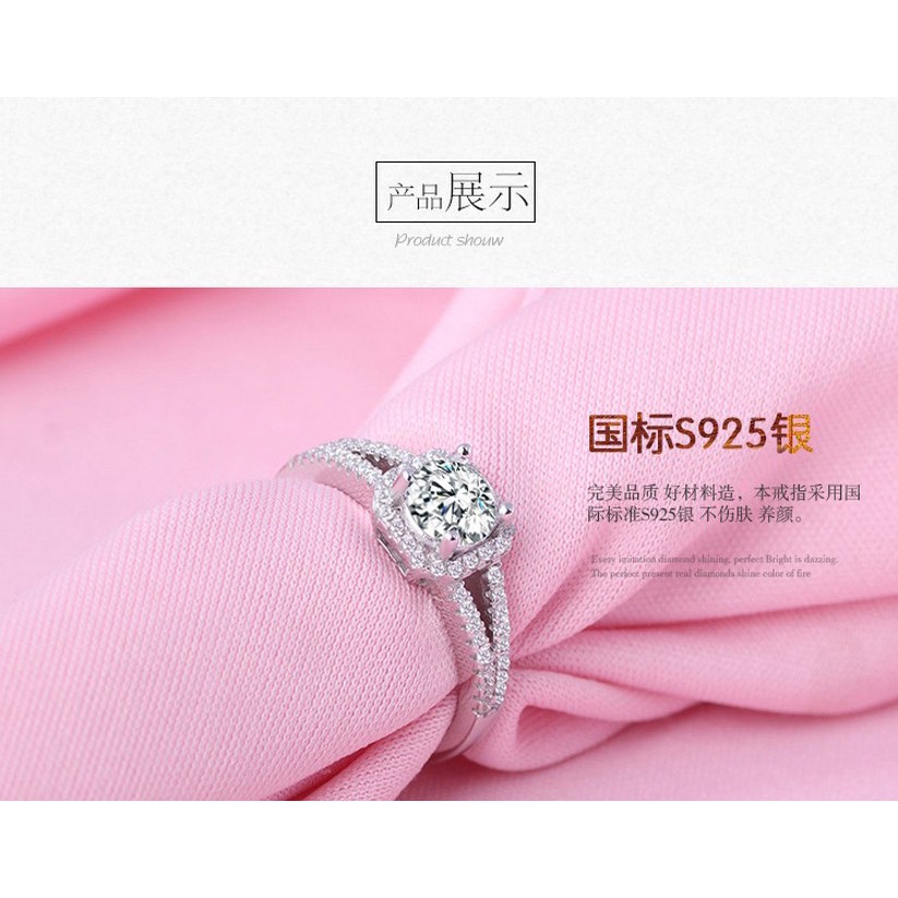 Nhẫn đeo tay kim loại đính đá lấp lánh sang trọng cao cấp cho nữ