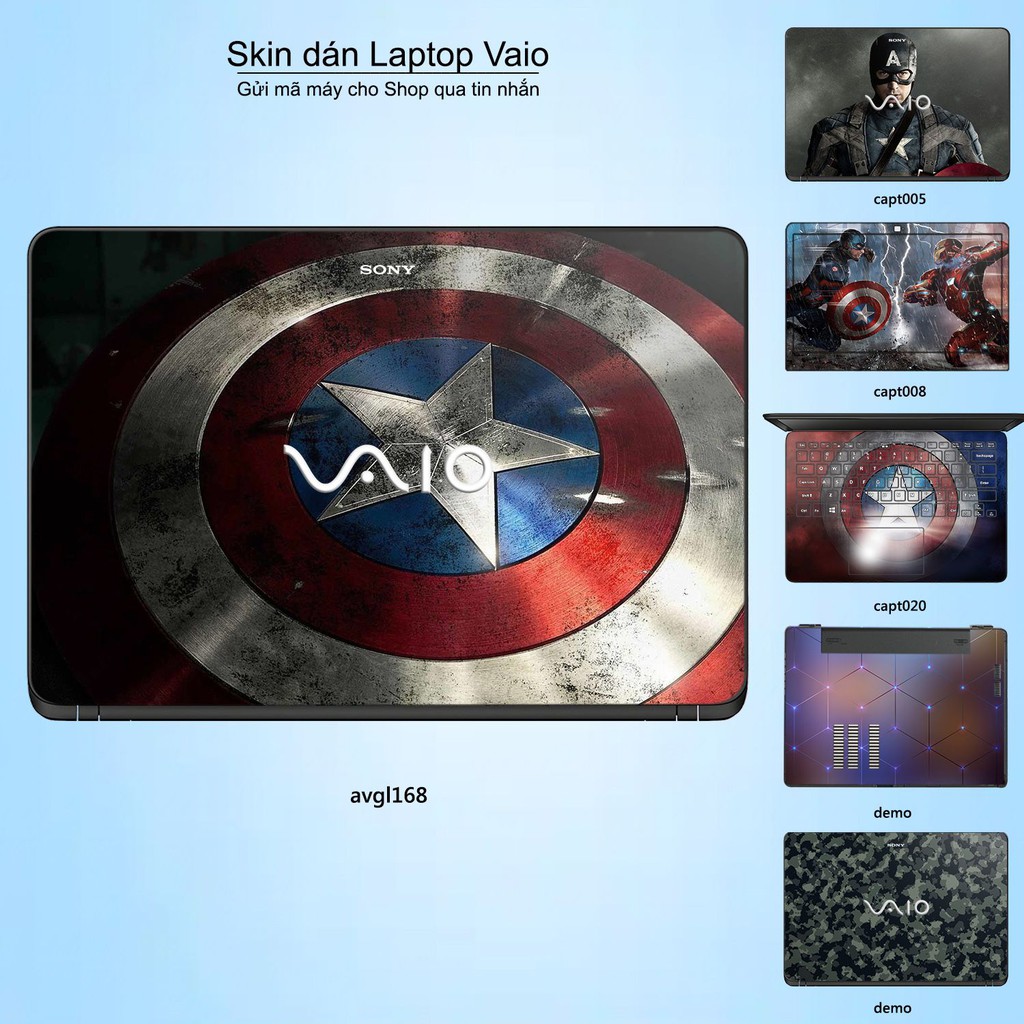 Skin dán Laptop Sony Vaio in hình Captain (inbox mã máy cho Shop)