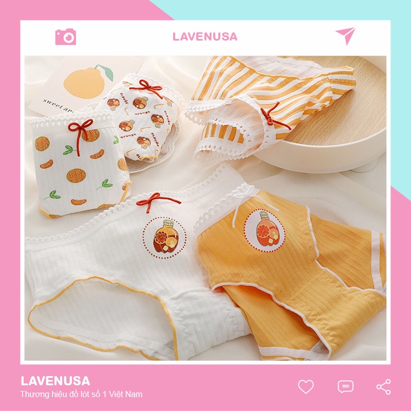 Quần lót nữ cotton kháng khuẩn mềm mịn dễ thương đáng yêu LAVENUSA QL90