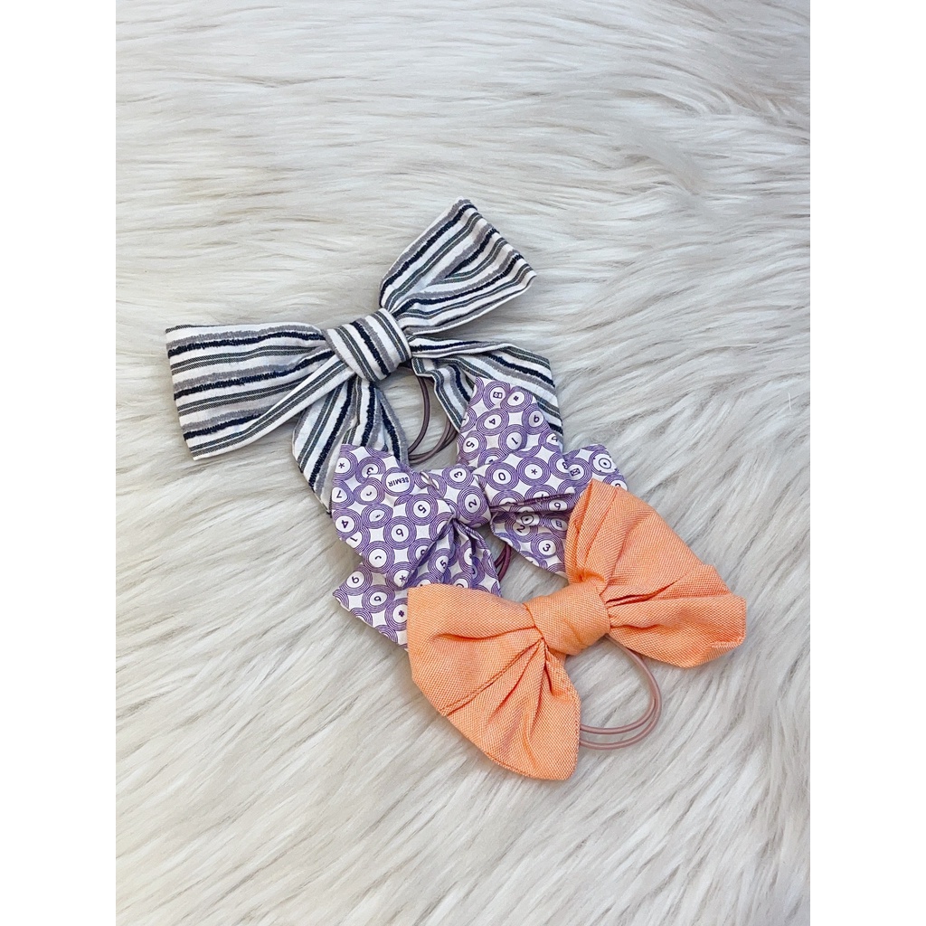 Set 3 dây nơ cột tóc vintage cho bé gái SoraChan - L008