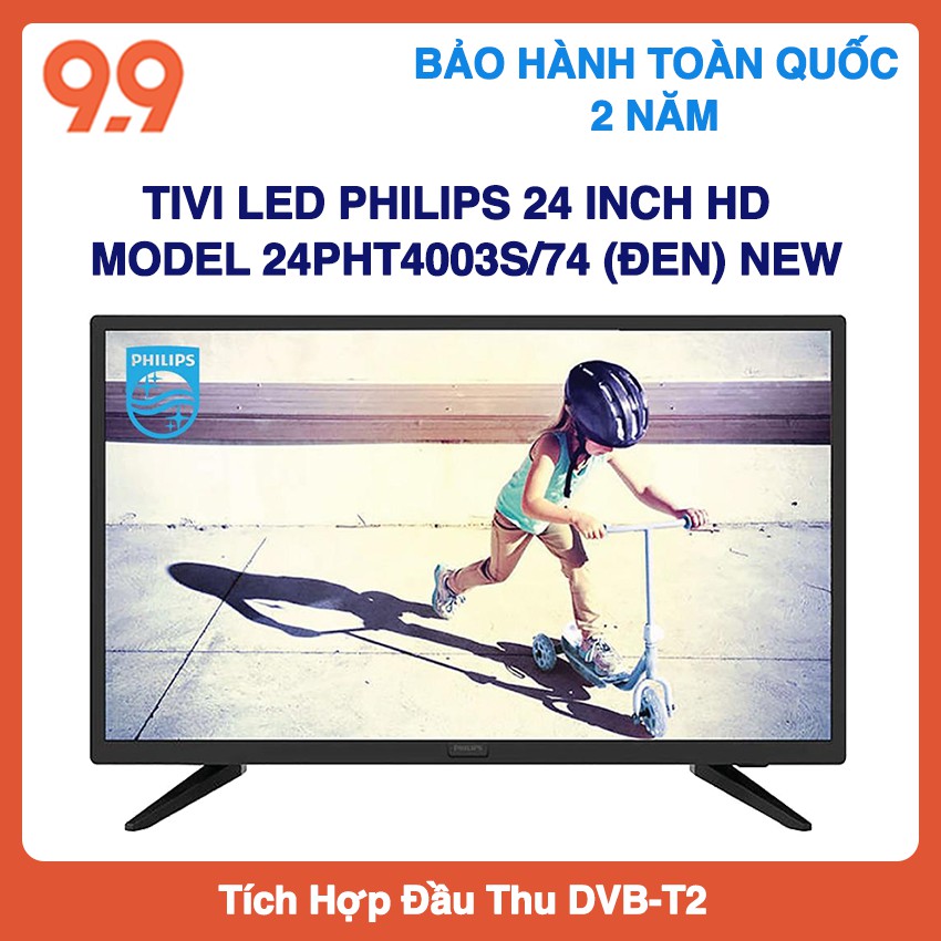 Tivi Led Philips 24 inch HD - Model 24PHT4003S/74 (ĐEN)