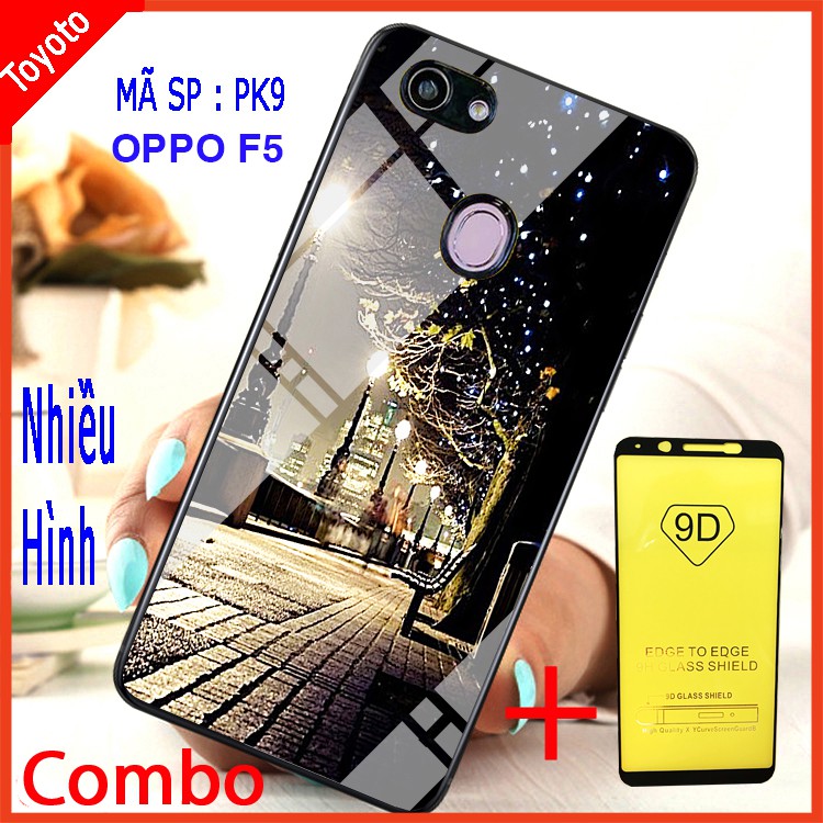 COMBO ỐP LƯNG OPPO F5 (ốp lưng kính 3D sang trọng + tặng kèm kính cường ực full màn hình)