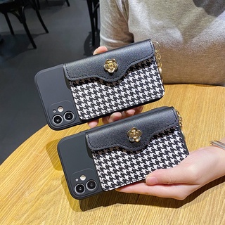 Ốp điện thoại thiết kế ví đựng thẻ sang trọng thích hợp cho iphone 13 mini 12 pro max 11 X XS MAX XR 5 5S 6 7 6S 8 PLUS

