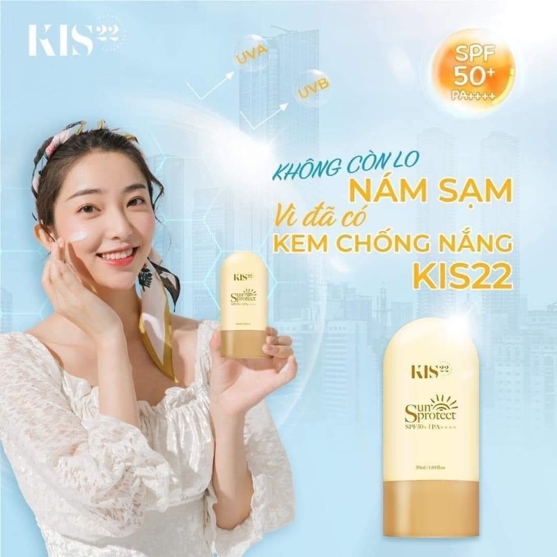 Kem Chống Nắng Kis22. Kem Chống Nắng Vật Lý Lai Hoá Học Phù Hợp Với Mọi Loại Da