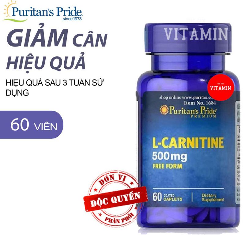 Viên Uống Giảm Cân An Toàn L Carnitine 500mg 60 viên