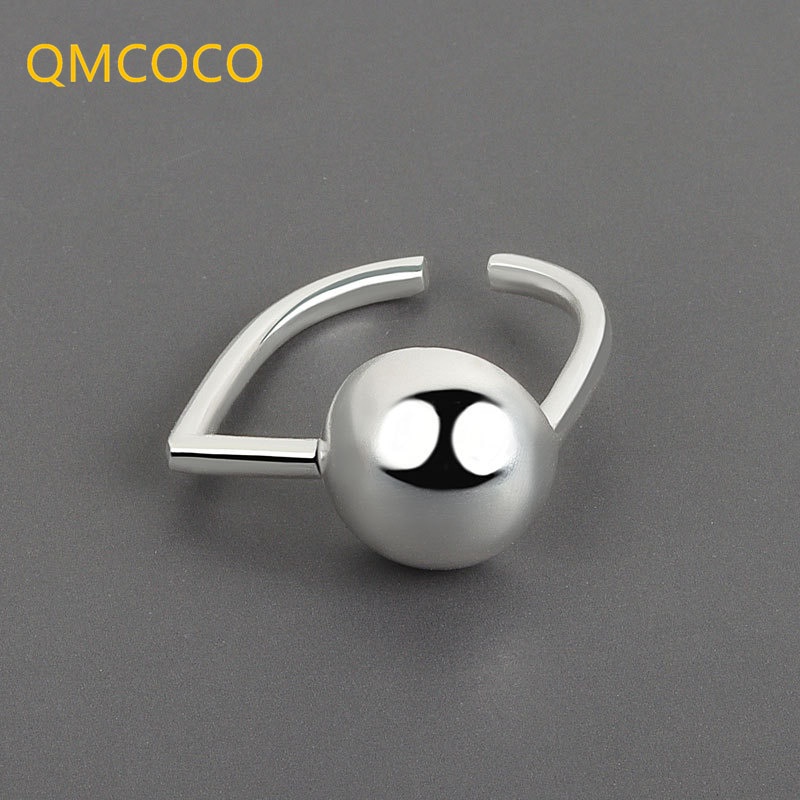 Qmcoco Nhẫn Dạng Hở Hình Học Thiết Kế Sáng Tạo Phong Cách INS Hàn Quốc Cho Nữ