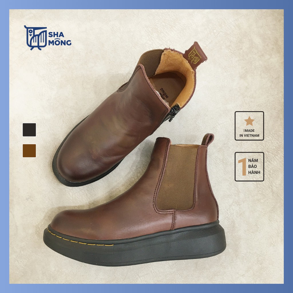 [Mã SKAMLTSM9 giảm 10% đơn 99K] Giày Chelsea Boots da thật Shamong vintage made in Vietnam bảo hành 1 năm mã CS01