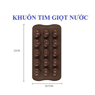 KHUÔN SILLICON 15 TIM GIỌT NƯỚC ( 2501.000)