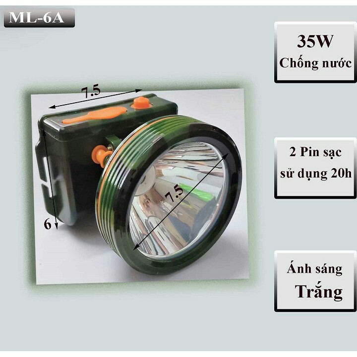 Đèn đội đầu LẶN NƯỚC, đèn siêu sáng ML6 chống nước siêu bền, bảo hành 6 tháng
