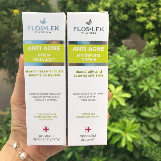 Kem Kiểm Soát Dầu Và Điều Tiết Nhờn Floslek Anti Acne Mattifying Cream 50ml Hàng Chính Hãng