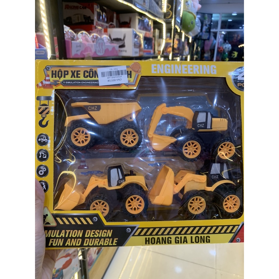 Bộ 4 Xe Công Trình dành cho bé trai