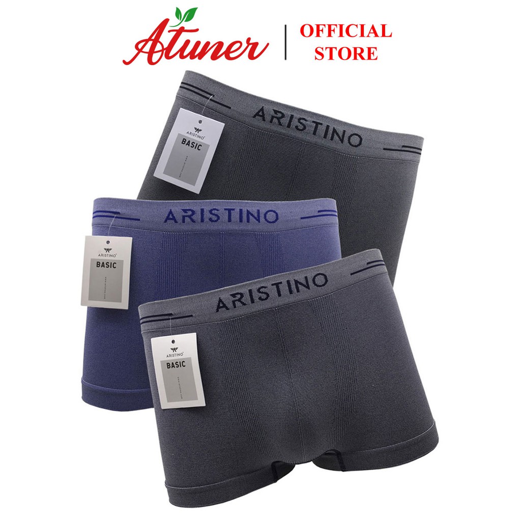 Combo 3 quần lót nam Boxer Aristino ABX064 dệt liền cao cấp, siêu nhẹ, co dãn 4 chiều