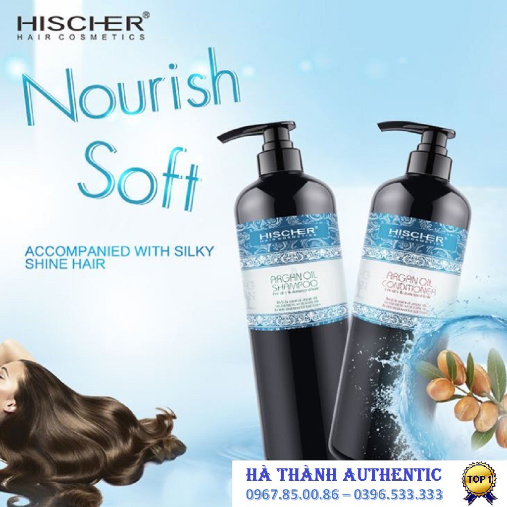  Bộ Dầu Gội Xả Phục Hồi Siêu Mượt Hischer Argan Oil