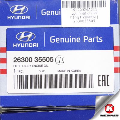 Lọc nhớt Carens 07-12 chính hãng HYUNDAI KIA | 2630035505