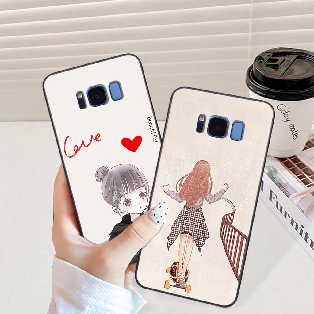 Ốp Samsung S8 / S8 Plus / S8+ in hình cô gái chàng trai cute cá tính phong cách trẻ trung