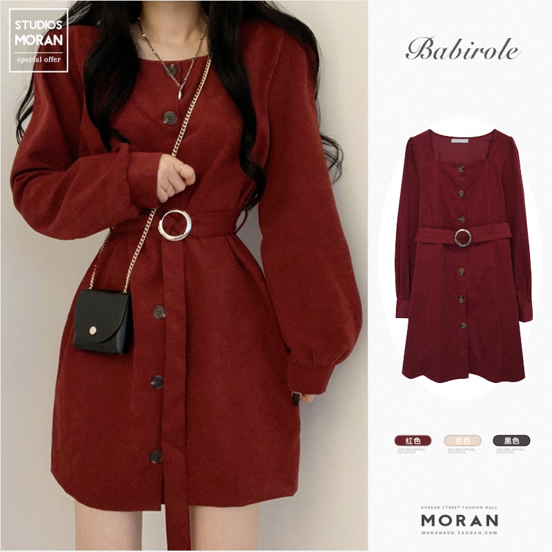 ( CÓ SẴN )Váy thu đông mặc tết V31 WINTER