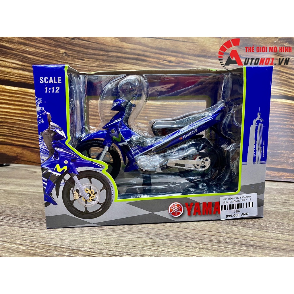 MÔ HÌNH XE YAZ YAMAHA 125ZR MOVISTAR 1:12 DEALER 7982