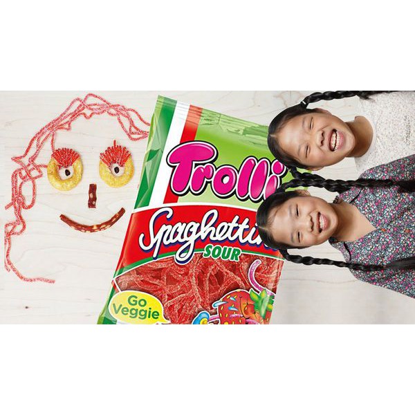 ( Bán sỉ ) Lốc 15 gói Kẹo dẻo Trolli Spaghettini Sour 100gr