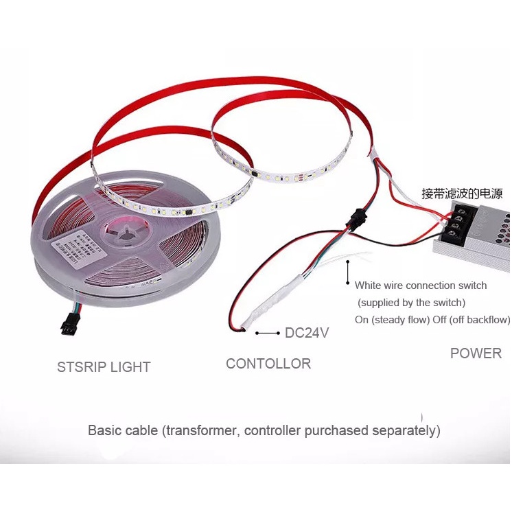 10M Led Dây 24V IC1903 24V 120LED/m Và Khiển Bluetoot Điều Khiển qua Điện thoại