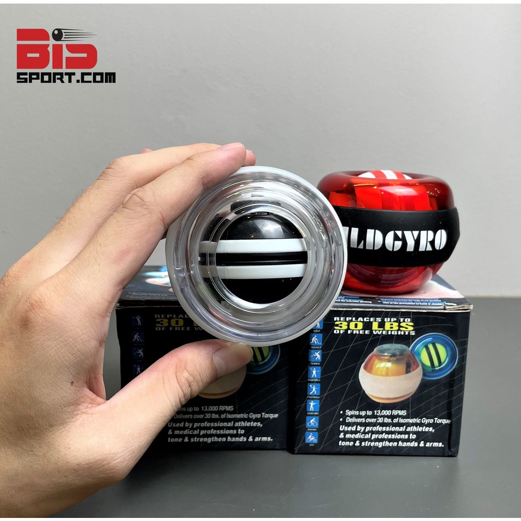 Quả Bóng Tập Lực Cổ Tay Gyro Chính Hãng - Hỗ Trợ Cổ Tay Khỏe Mạnh - Lên Cót Bằng Tay , Có Đèn Led Sáng Khi Quay