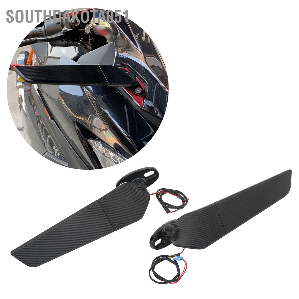 [Hàng Sẵn] Cặp Gương Chiếu Hậu Xe Máy Cánh gió Xoay 360 Độ Có Đèn LED Xi Nhan Chuyên Dụng Cho Yamaha Suzuki Honda【Southdakota051】