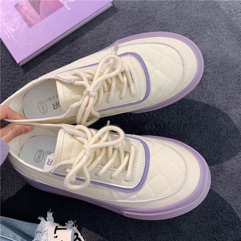 Giày Thể Thao Đế Dày Nữ, Giày Bánh Mì Tím Pastel Nhẹ Nhàng  ❤️