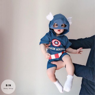 Bộ Body Siêu Anh Hùng Cho Bé - Captain America
