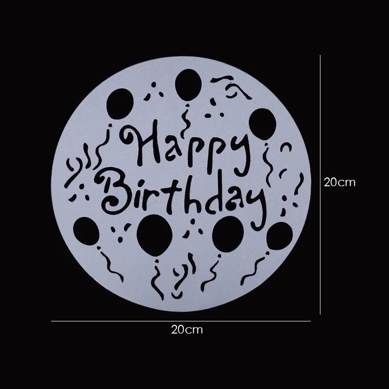 Bộ 3/4 tấm rắc mặt trang trí bánh 20cm