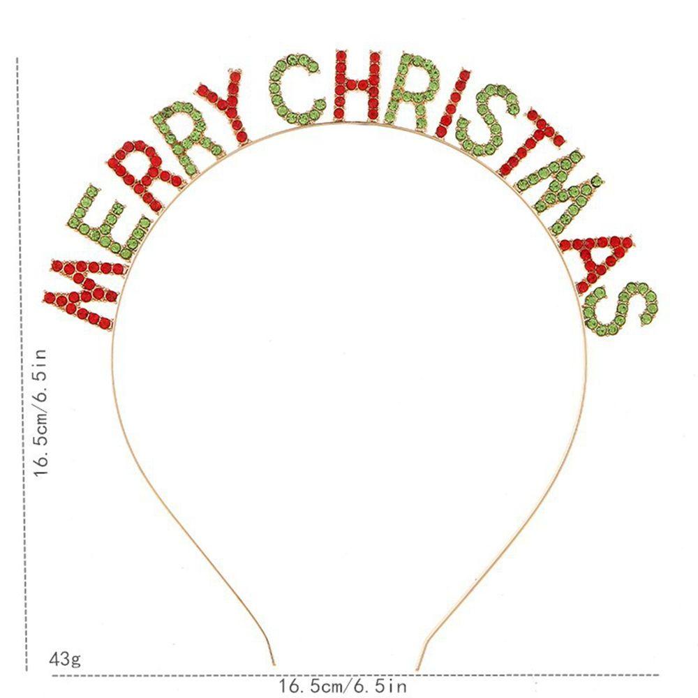 Băng Đô Cài Tóc Bằng Hợp Kim In Chữ Merry Christmas Năm Mới Phong Cách Hàn Quốc