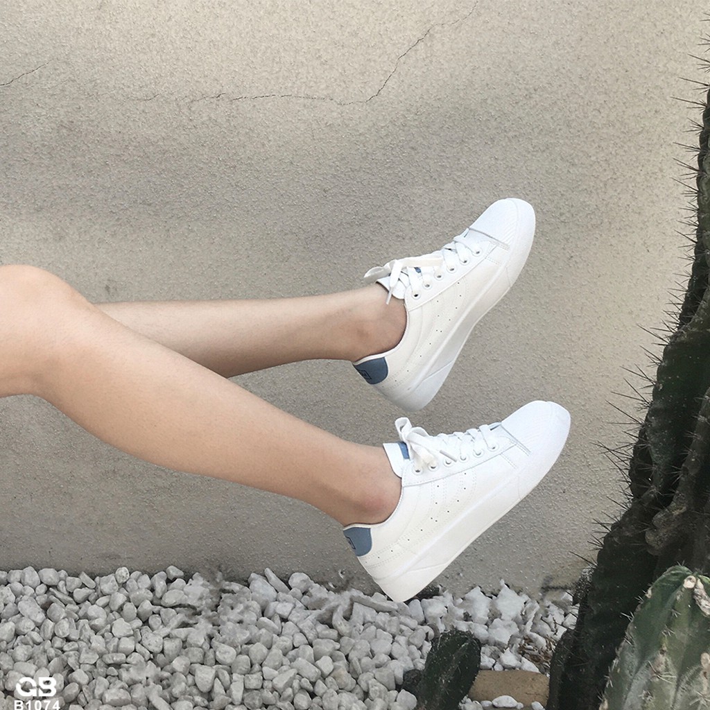 [Mã FAGREEN245 giảm 10% tối đa 30k đơn từ 99k] Giày Bata Nữ giayBOM Basic Da PU Đế Cao 2 cm B1074 | BigBuy360 - bigbuy360.vn