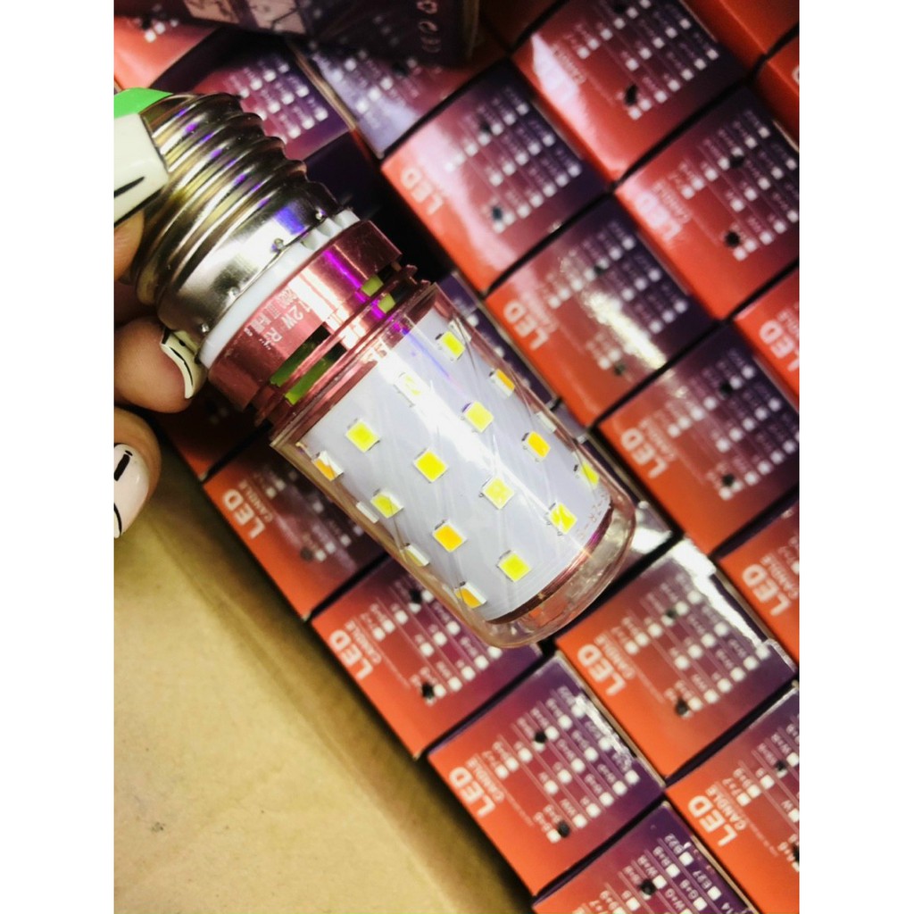 Đèn led trái bắp 12w 3 chế độ trắng - vàng - trung tính chuôi E14, E27