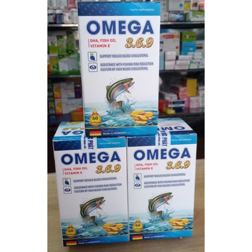 Omega 3.6.9 DHA,FISH OIL nhập khẩu từ Đức lọ 60 viên