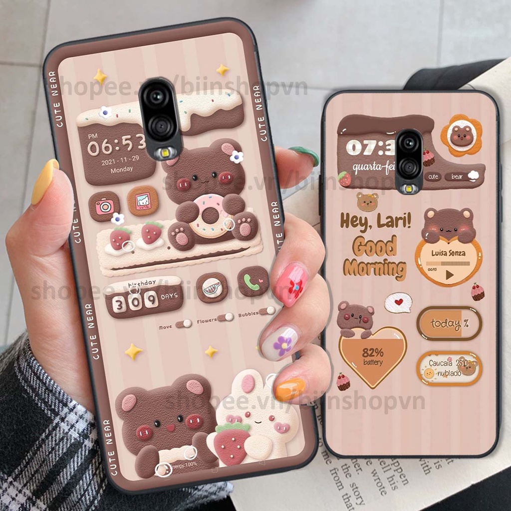 Ốp Samsung J7 Plus / J7+ in 3D icon gấu nổi siêu xinh, siêu đáng yêu, cá tính phong cách