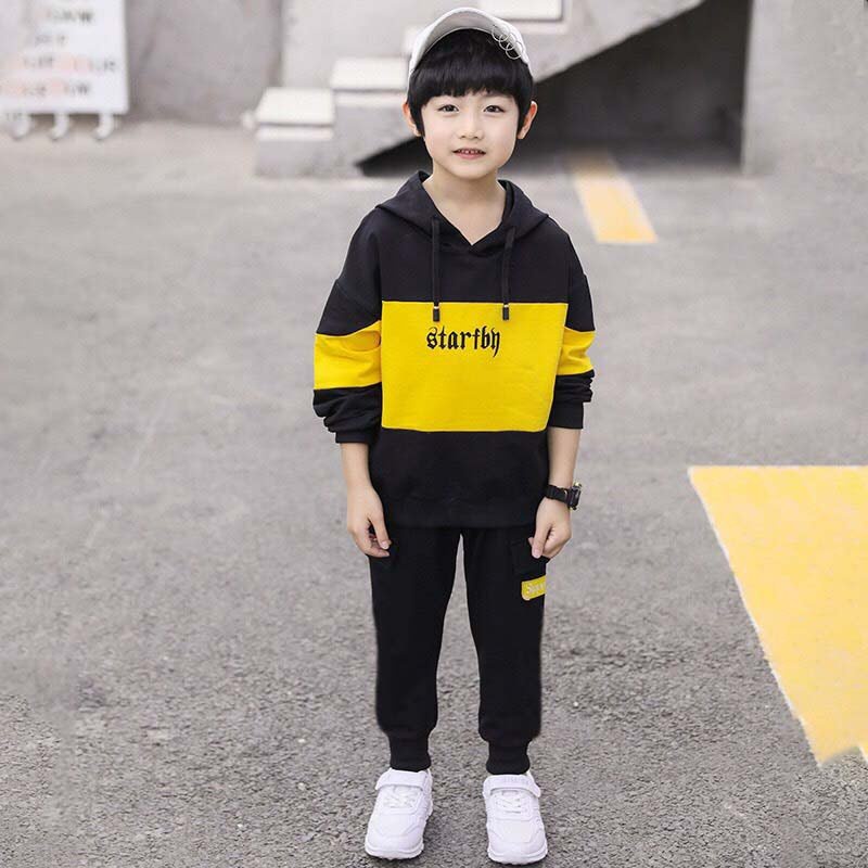 Bộ quần áo thu đông trẻ em 14-46kg dành cho bé trai mẫu E có mũ, hàng loại 1 chất vải cao cấp