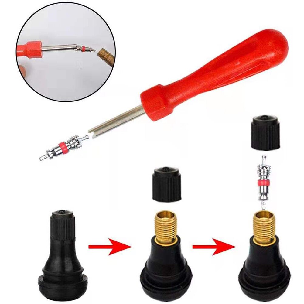 Dụng Cụ Tháo Lõi Van Xe Đạp / Xe Máy / Xe Hơi Đa Năng Tay Cầm Nhựa Mạ Sắt Mạ
