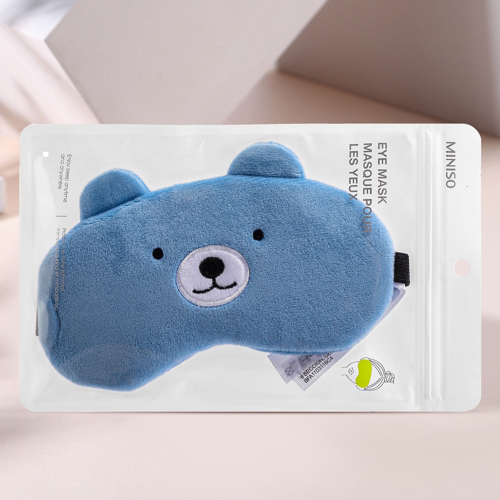 Bịt mắt ngủ hình mèo con hiệu Miniso tiện lợi mang theo, mềm mại dễ thương -Giao mẫu ngẫn nhiên