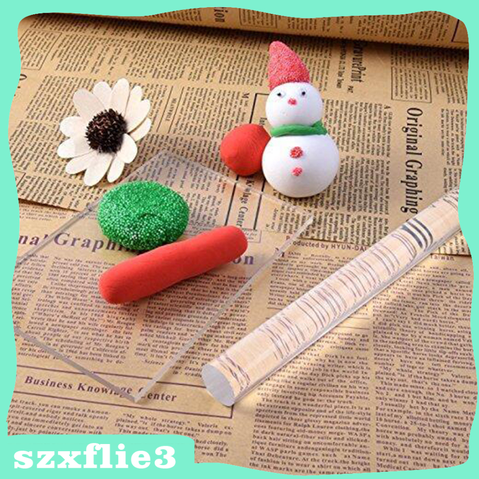 [Szxflie3] Durable   Polymer Clay Acrylic Roller Rolling Pin 20x2cm Craft Tools