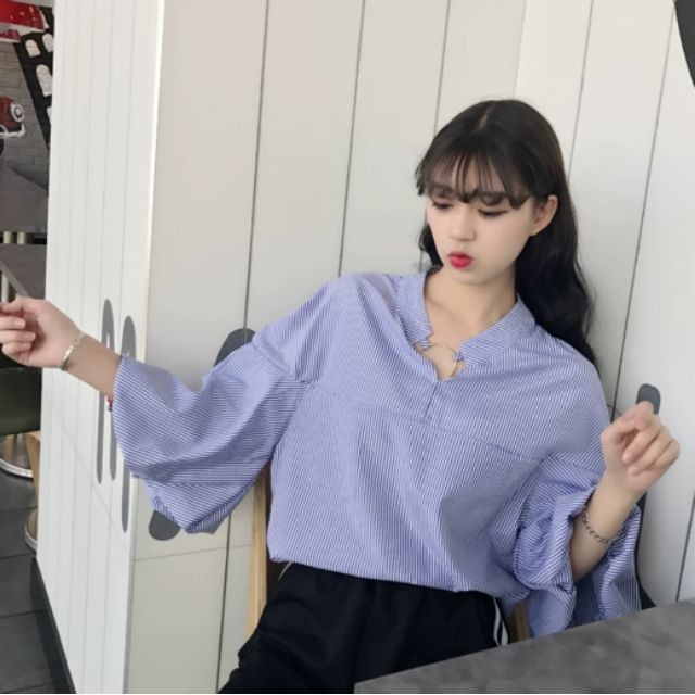 Áo tay bồng cổ phối phụ kiện (CÓ ẢNH THẬT) | BigBuy360 - bigbuy360.vn