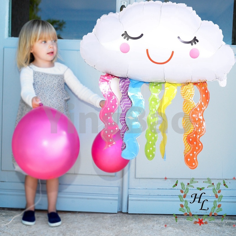 Bong Bóng Lá Nhôm Hình Cầu Mây Cười Mặt Cười Trang Trí Tiệc Sinh Nhật/Tiệc Cưới