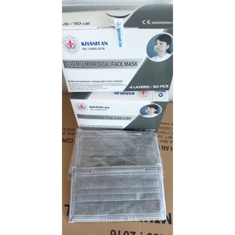 KHẨU TRANG Y TẾ KHÁNH AN KHÁNG KHUẨN 4 LỚP HỘP 50c 🌷🌷🌷🌸🌸🌸 | BigBuy360 - bigbuy360.vn