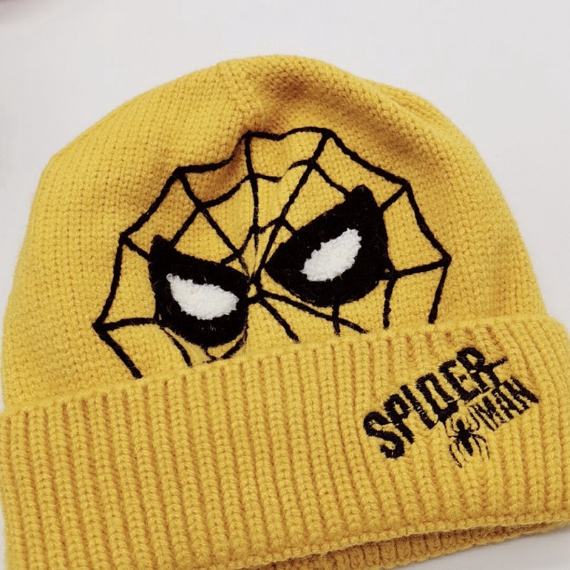 Nón Beanie đan len co giãn họa tiết spiderman sành điệu cho bé trai và gái