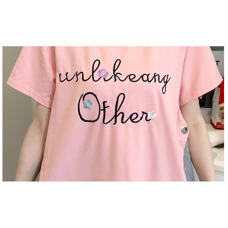 Áo phông bầu Unlikeany Other chất cotton thấm hút mồ hôi phối vạt sơ mi mặc được sau sinh BIGSIZE ĐỦ SIZE ĐẾN 100KG
