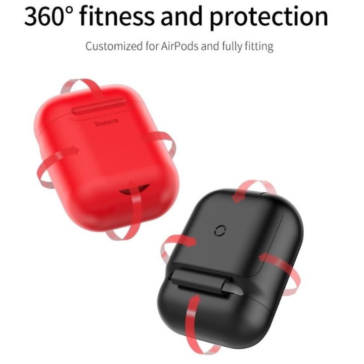 Bao case silicon kiêm sạc nhanh không dây Apple Airpods nhãn hiệu Baseus WIAPPOD-01 - Hàng chính hãng