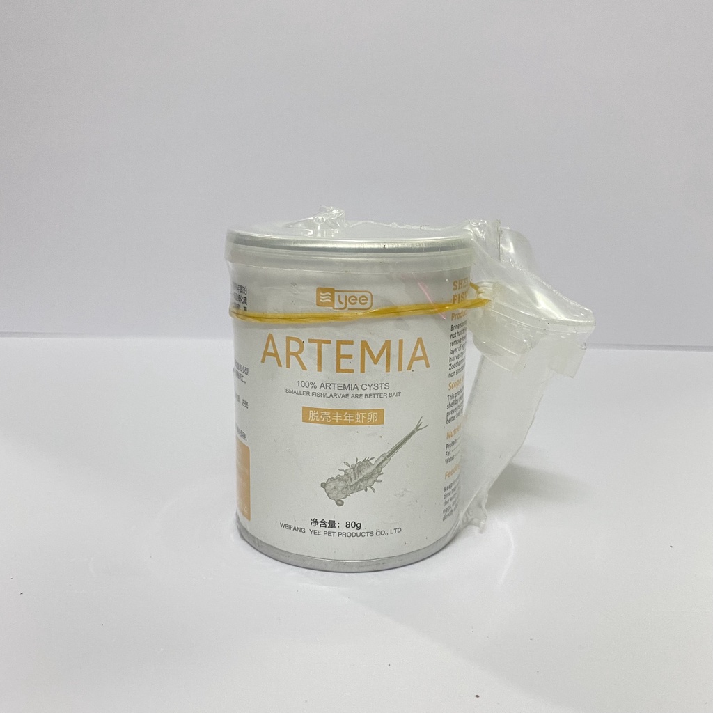Artemia tách vỏ sấy khô YEE lon 150ml (80g) ( tặng kèm ống artemia nhỏ giọt)