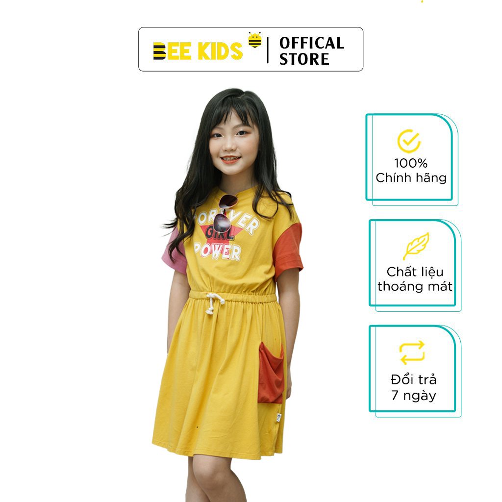 Váy Bé Gái Bee Kids Đầm Thun Suông Cộc Tay Chất Cotton Nhẹ Mát, Thấm Hút Mồ Hôi (7-12 Tuổi) 7DT01317CT