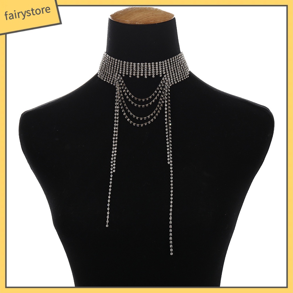 Vòng Cổ Choker Phối Dây Tua Rua Thời Trang Xinh Xắn Cho Nữ