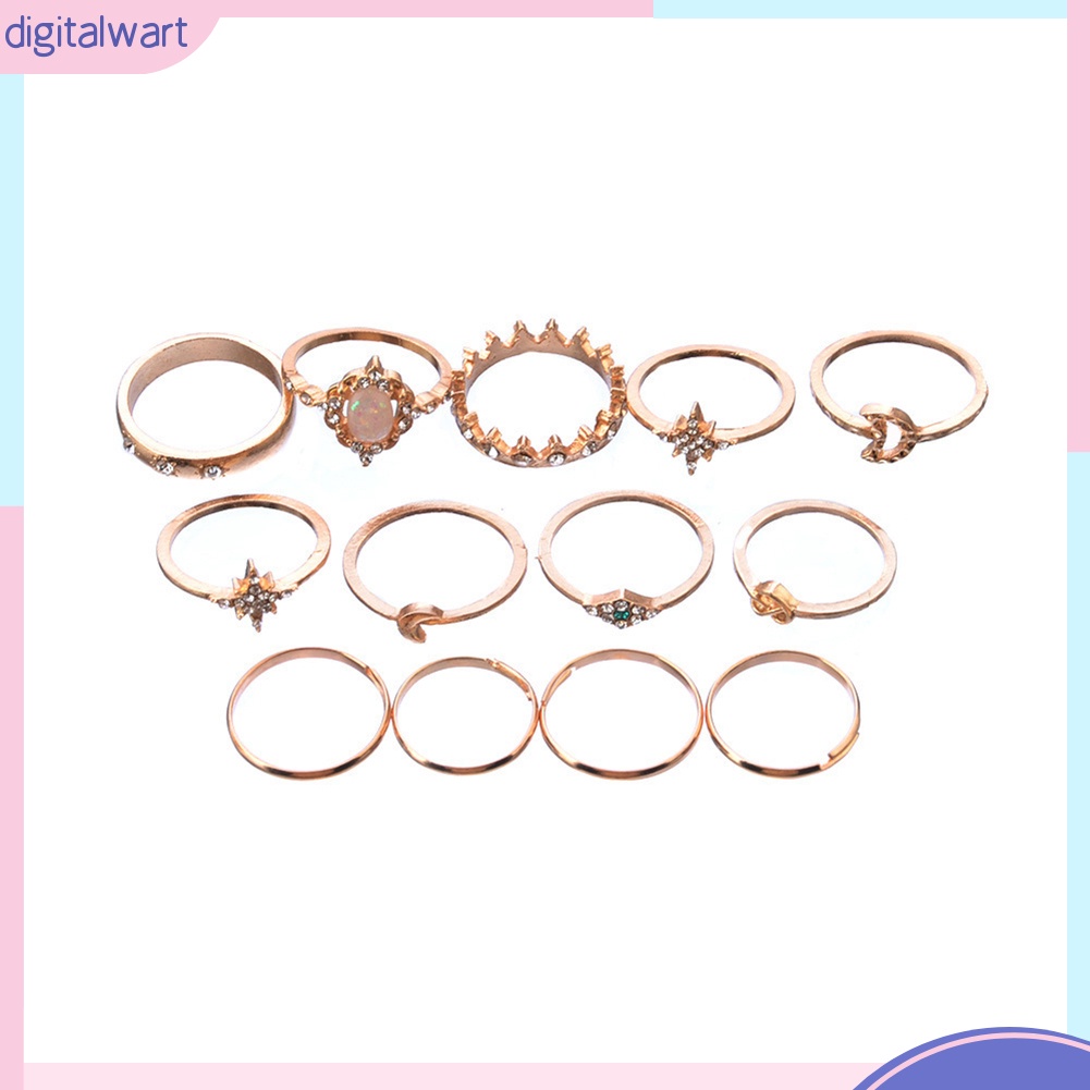 Bộ 13 nhẫn nữ nhiều kiểu dáng phong cách Bohemian độc đáo cá tính