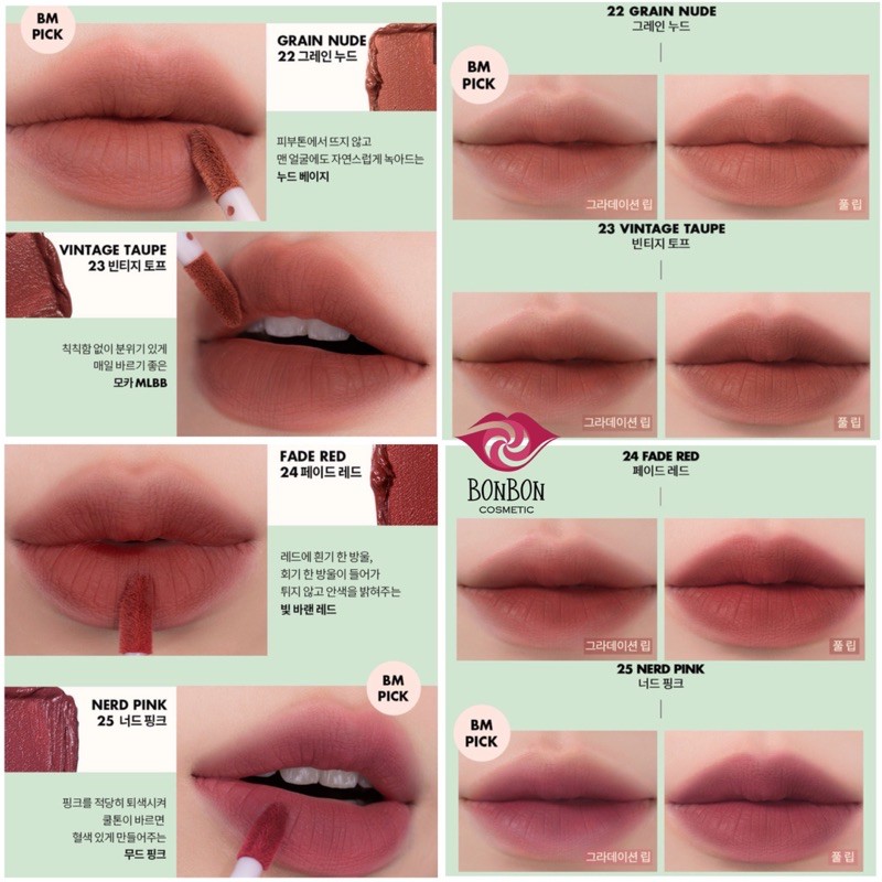 Son Kem Lì Mềm Mịn Lâu Trôi Romand Zero Velvet Tint Chính Hãng  - BONBONCOSMETIC