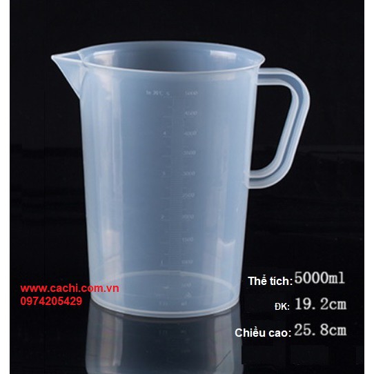 Ca Đong Nhựa có chia vạch 5000ml (5 lít), 3000ml (3 lít)