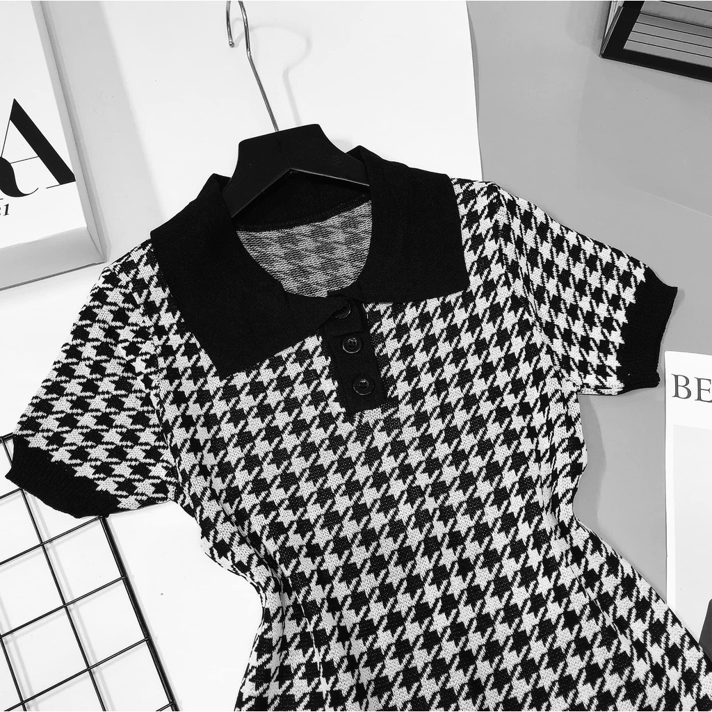 Váy len polo zic zac ôm dáng body cực xinh